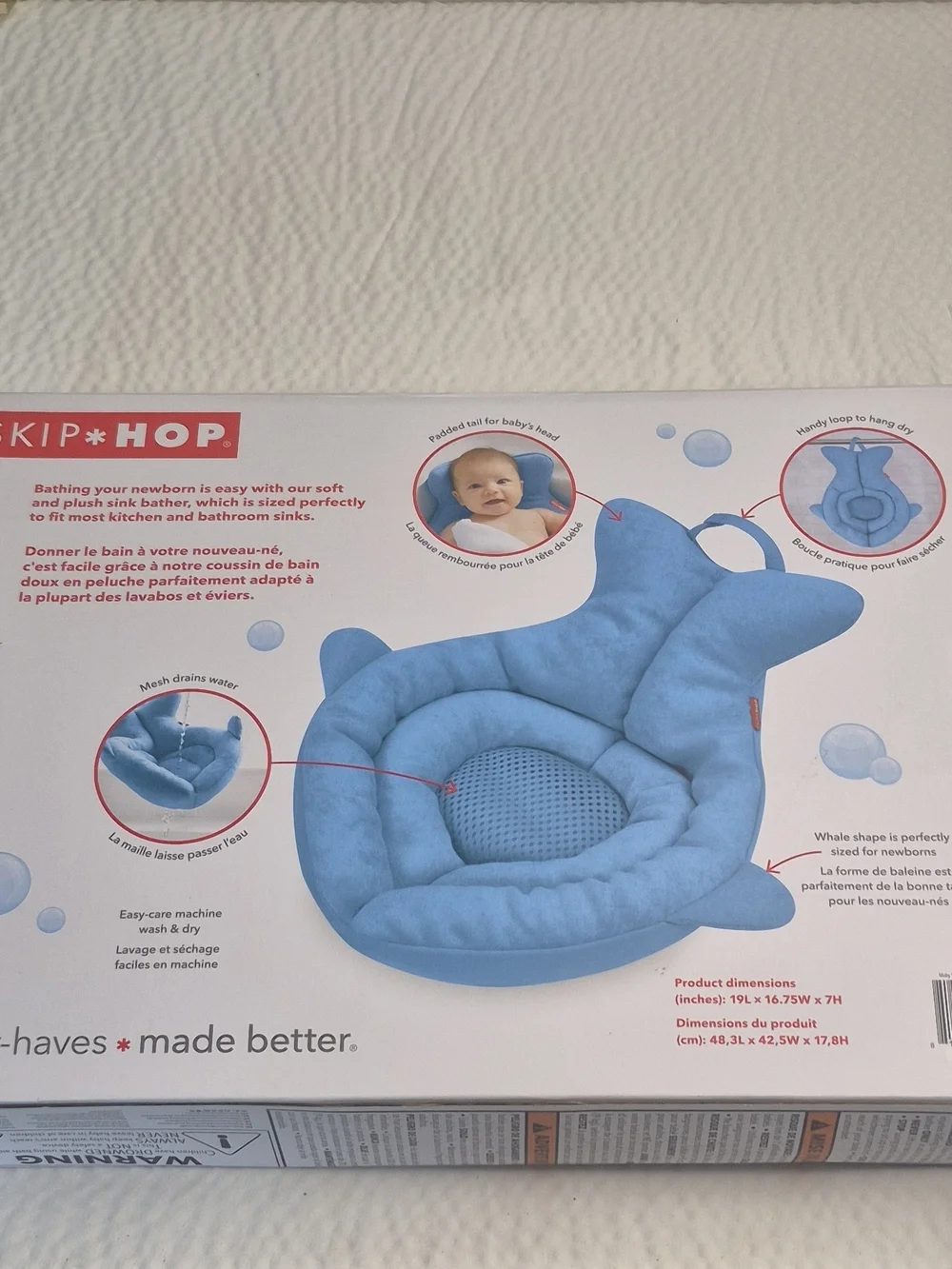 Skip Hop Moby SoftSpot Sink Bather Bath Support Cushion, Blue 0-6m